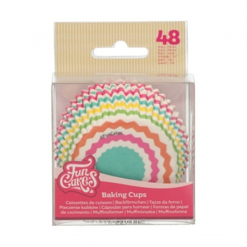 Cupcake Backförmchen - Buntes Chevron